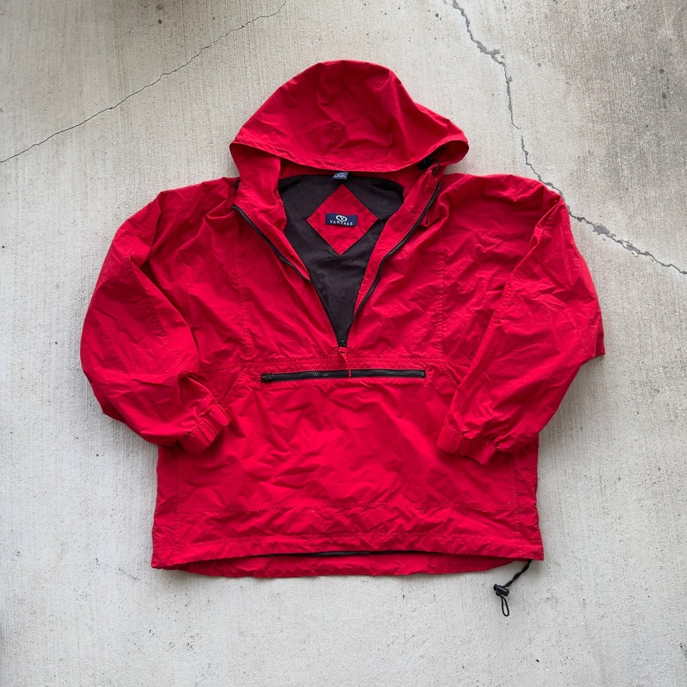 Vantage Windbreaker Pullover Men's L Red Anorak Gorpcore 90s Y2K